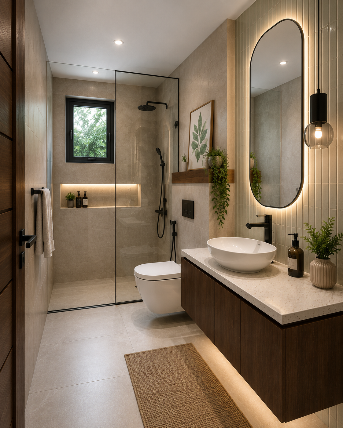 Tropical Serenity washroom by ZAZZ Interiors